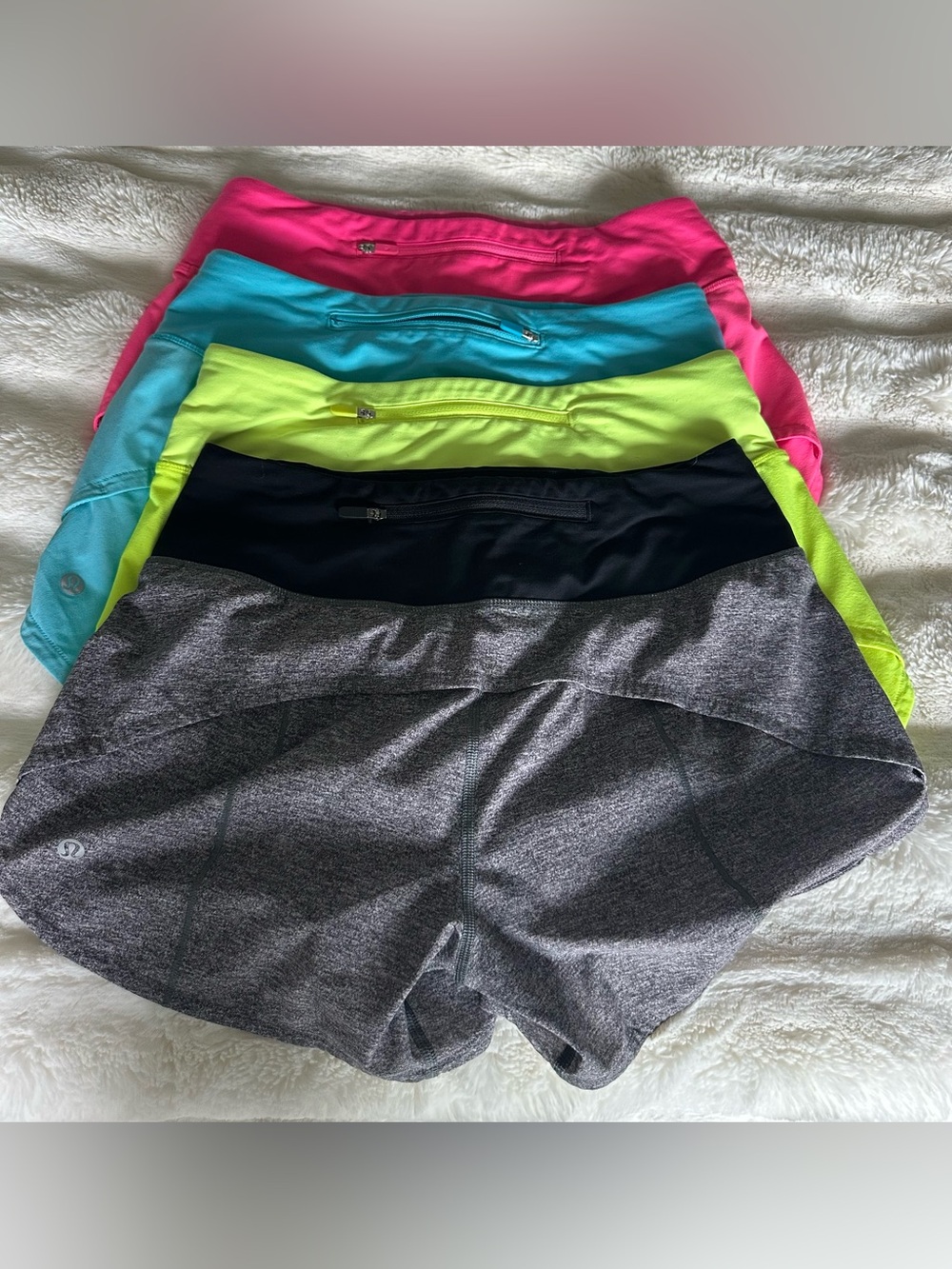 Lululemon Set of 4 Speed Up High Rise Shorts, 4”, Size 4